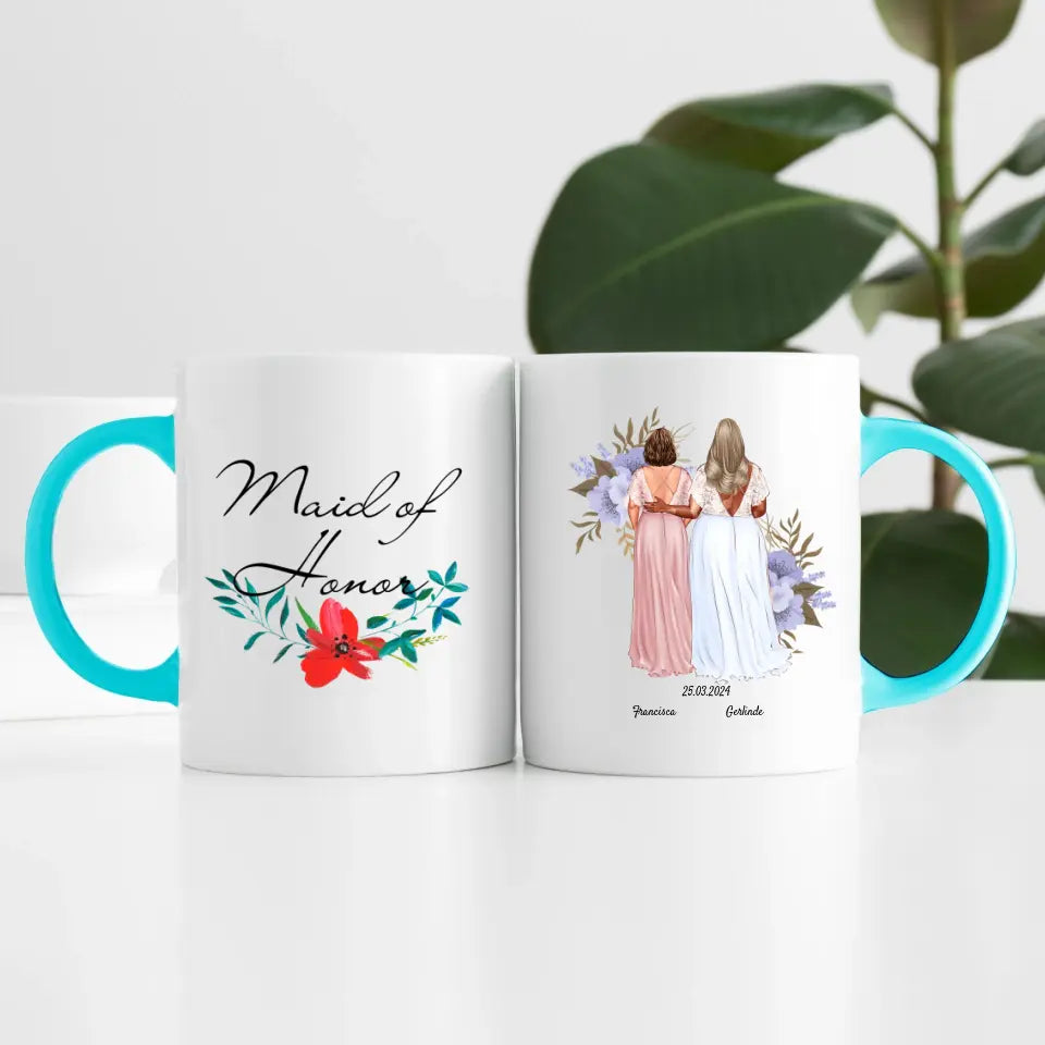 Beste Trauzeugin (2 Personen) | Personalisierte Tasse