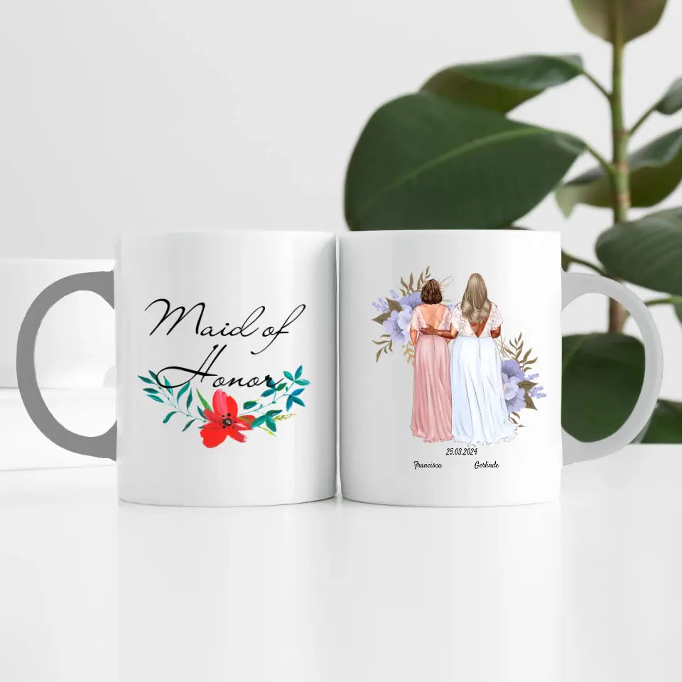 Beste Trauzeugin (2 Personen) | Personalisierte Tasse