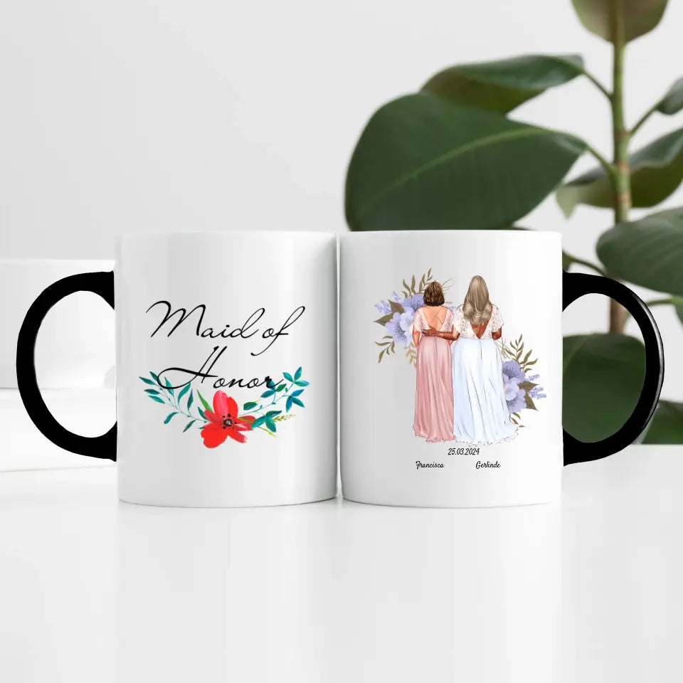 Beste Trauzeugin (2 Personen) | Personalisierte Tasse