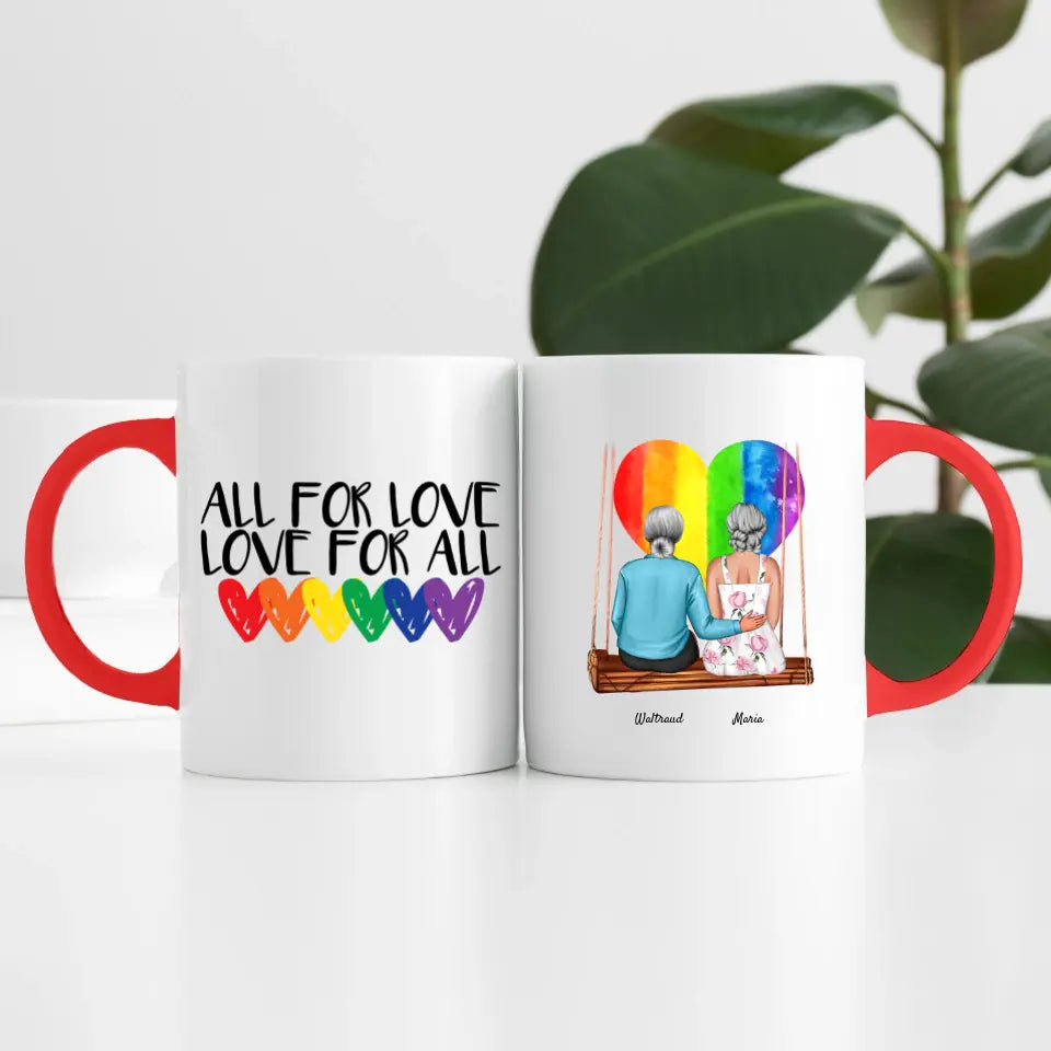 Damen Paar LGBTQ+ (2 Personen) | Personalisierte Tasse
