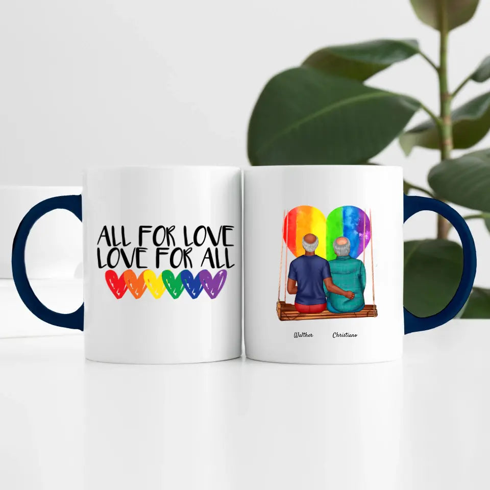 Herren Paar LGBTQ+ (2 Personen) | Personalisierte Tasse