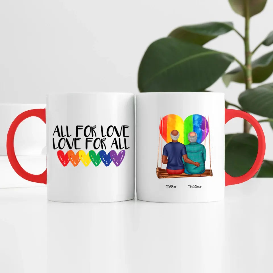 Herren Paar LGBTQ+ (2 Personen) | Personalisierte Tasse