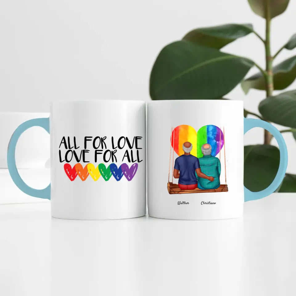 Herren Paar LGBTQ+ (2 Personen) | Personalisierte Tasse