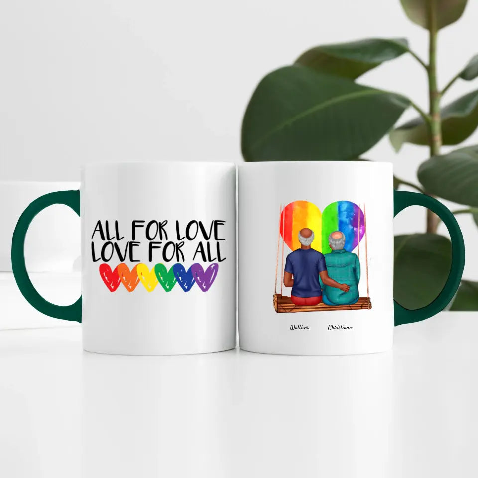 Herren Paar LGBTQ+ (2 Personen) | Personalisierte Tasse