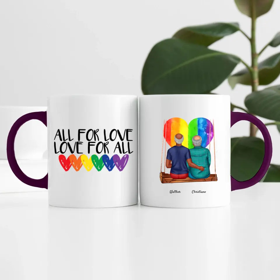 Herren Paar LGBTQ+ (2 Personen) | Personalisierte Tasse