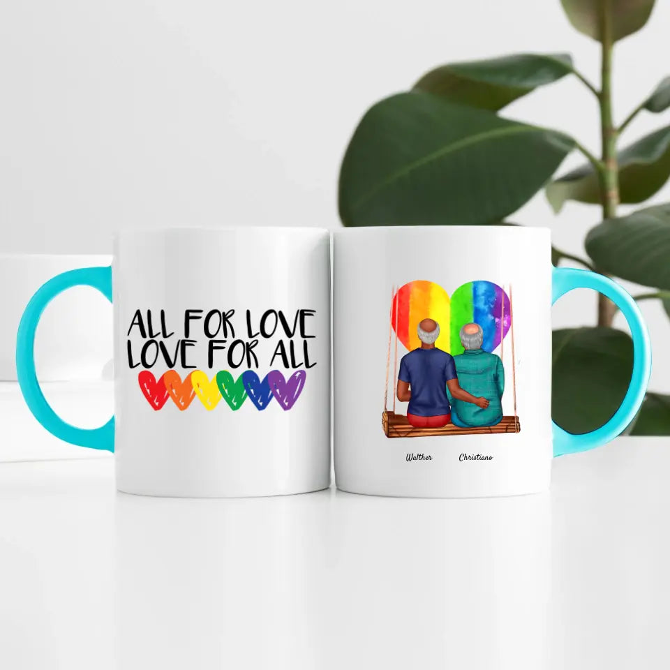 Herren Paar LGBTQ+ (2 Personen) | Personalisierte Tasse