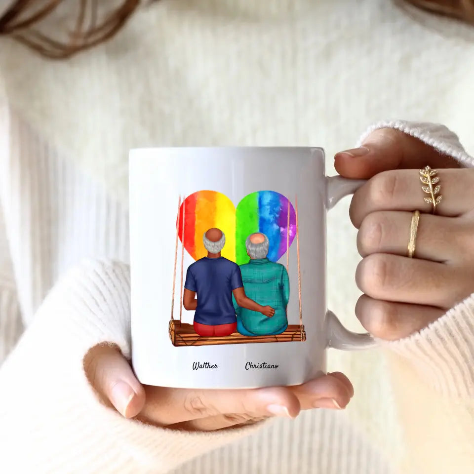 Herren Paar LGBTQ+ (2 Personen) | Personalisierte Tasse