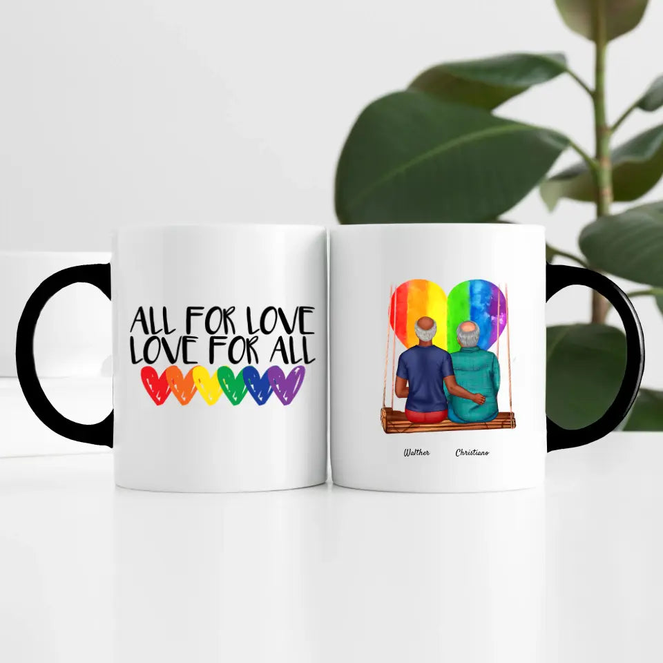 Herren Paar LGBTQ+ (2 Personen) | Personalisierte Tasse