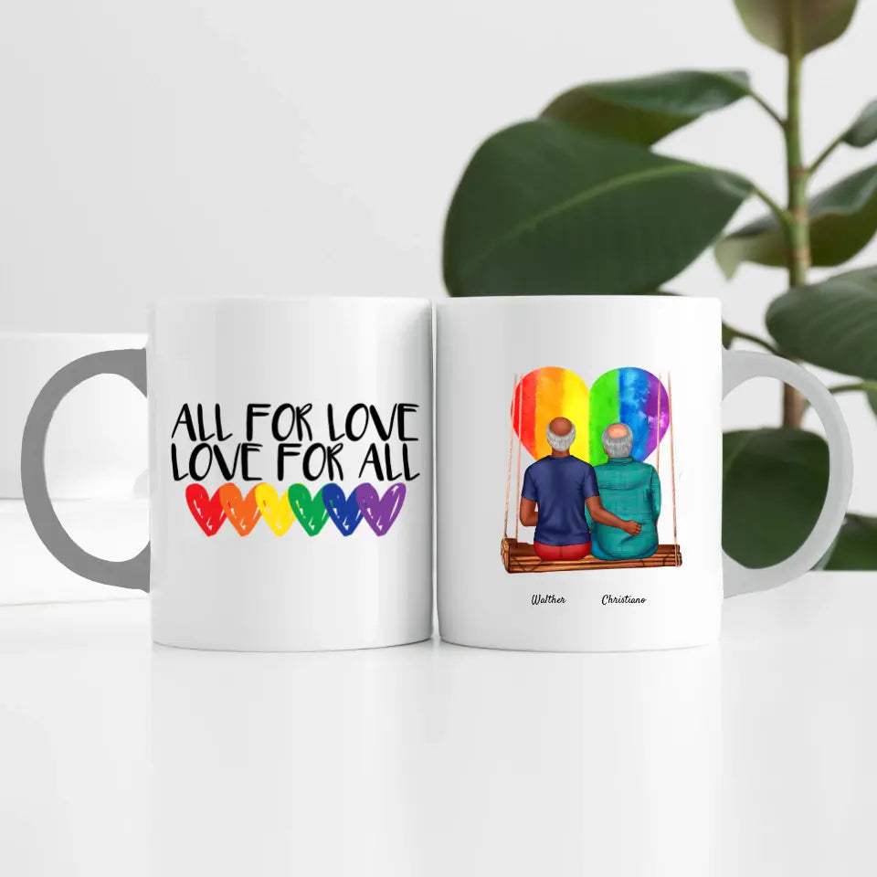 Herren Paar LGBTQ+ (2 Personen) | Personalisierte Tasse