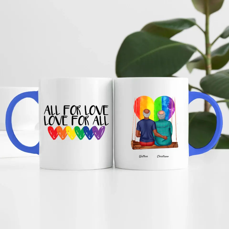 Herren Paar LGBTQ+ (2 Personen) | Personalisierte Tasse