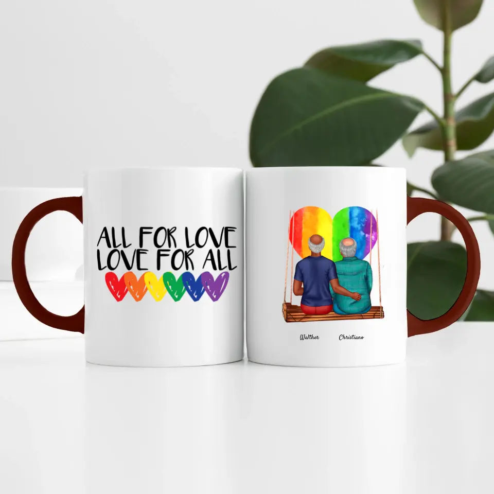 Herren Paar LGBTQ+ (2 Personen) | Personalisierte Tasse
