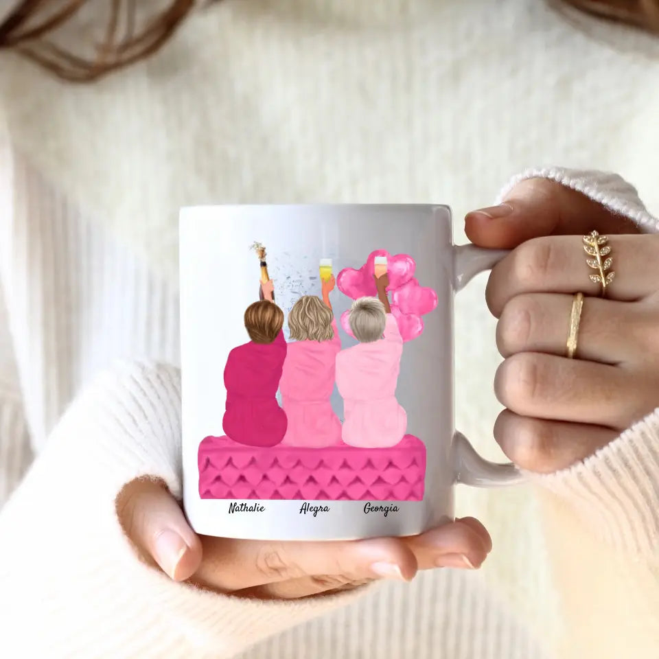 Junggesellinnen Abschied (3 Personen) | Personalisierte Tasse
