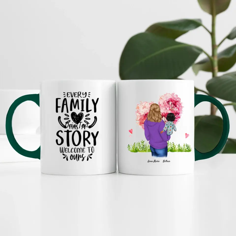 Single Mama (2 Personen) | Personalisierte Tasse