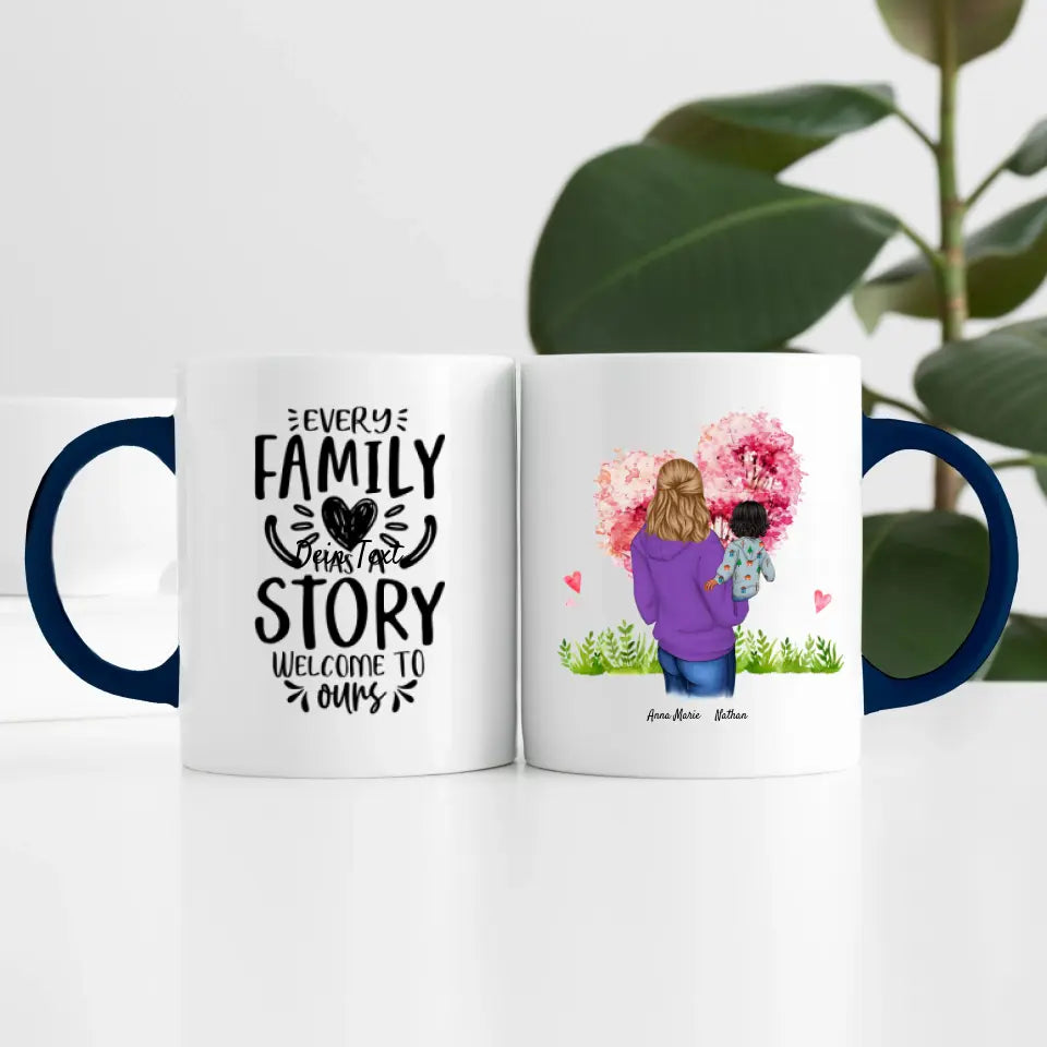 Single Mama (2 Personen) | Personalisierte Tasse