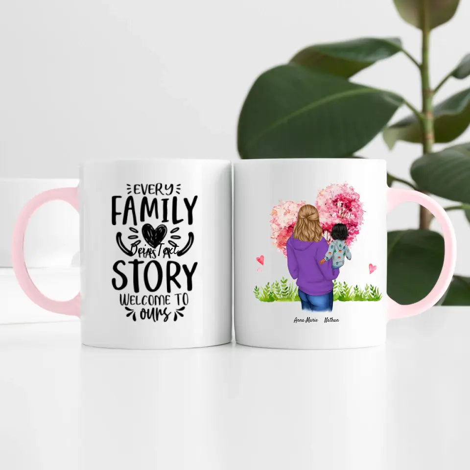 Single Mama (2 Personen) | Personalisierte Tasse