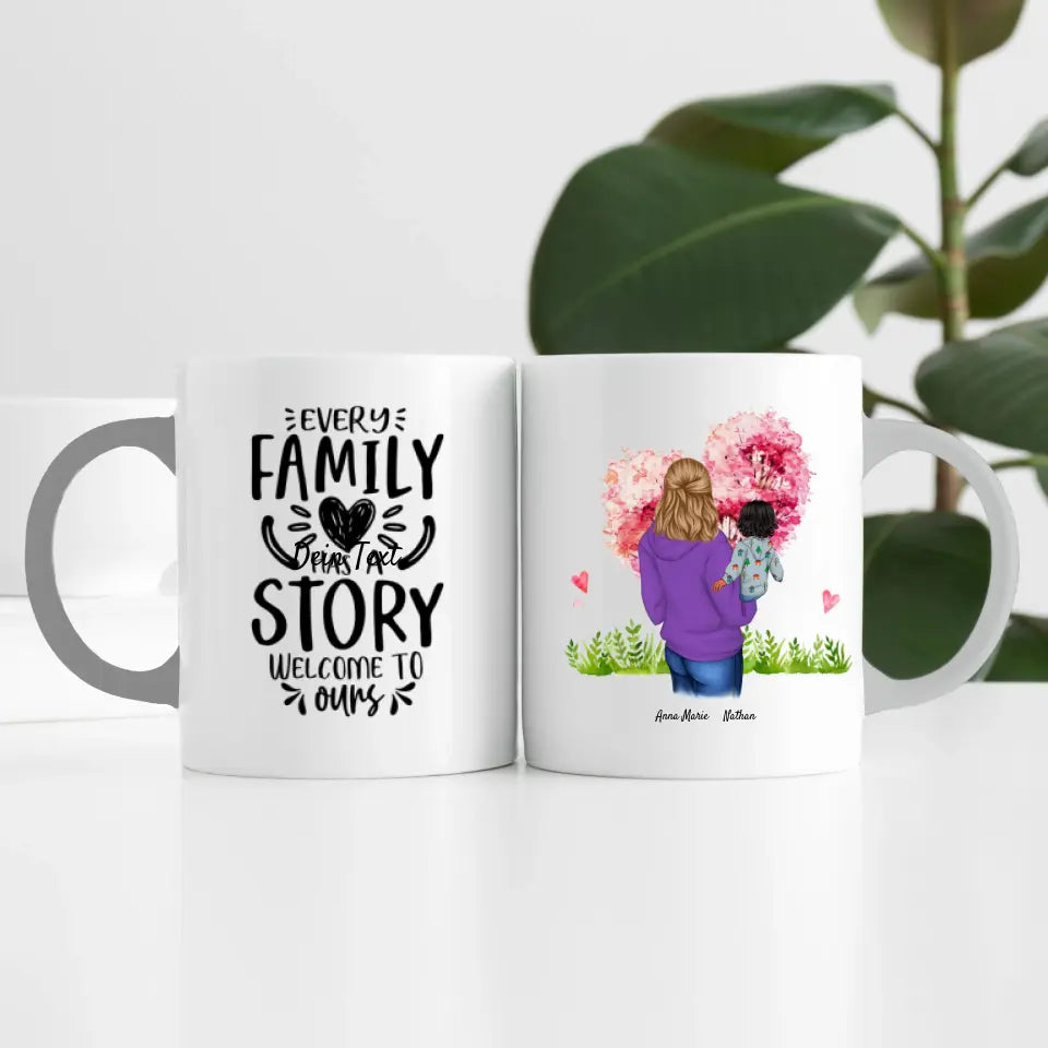 Single Mama (2 Personen) | Personalisierte Tasse
