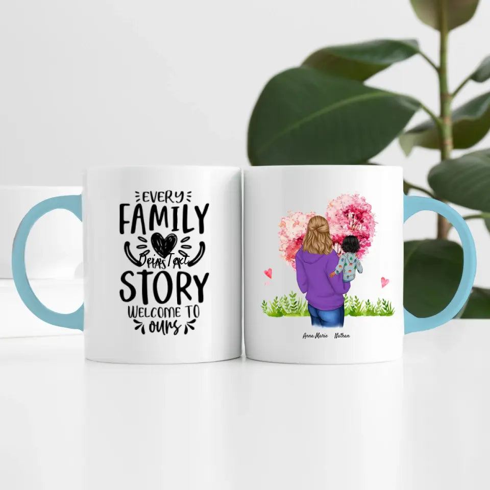 Single Mama (2 Personen) | Personalisierte Tasse