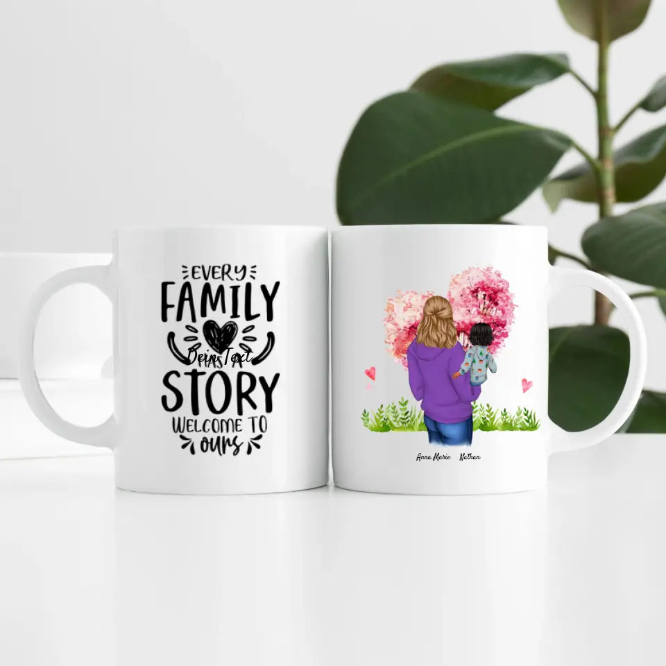 Single Mama (2 Personen) | Personalisierte Tasse