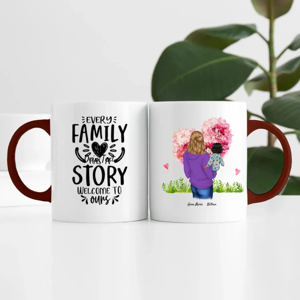 Single Mama (2 Personen) | Personalisierte Tasse