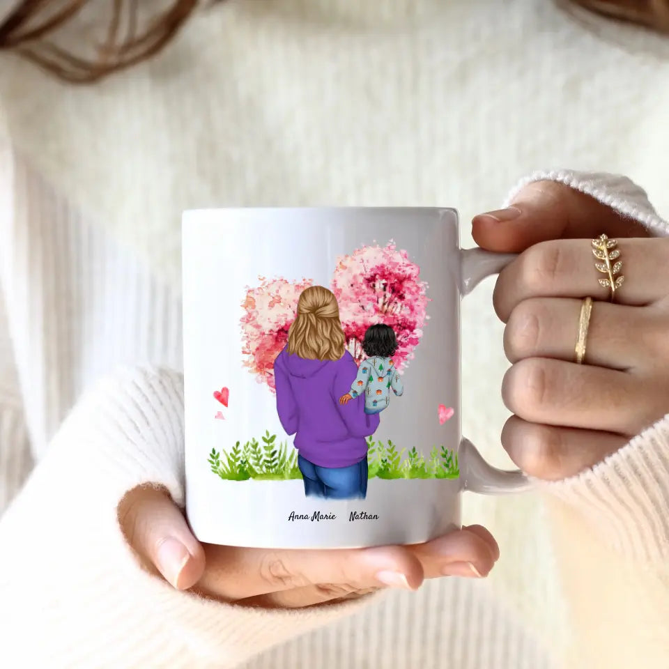 Single Mama (2 Personen) | Personalisierte Tasse