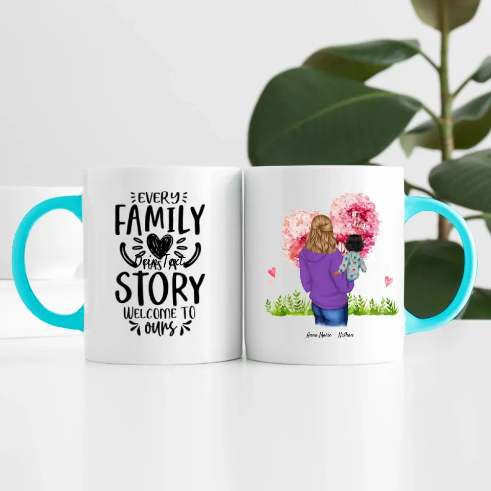 Single Mama (2 Personen) | Personalisierte Tasse