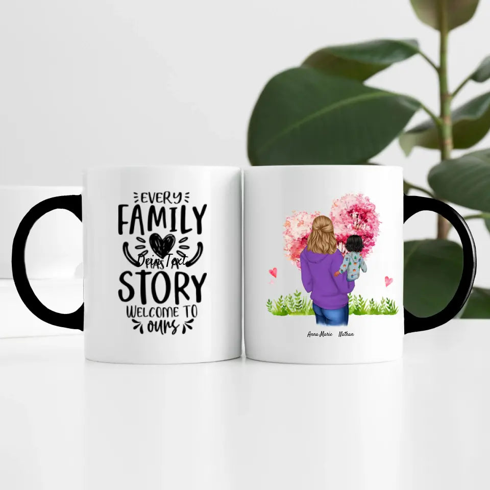 Single Mama (2 Personen) | Personalisierte Tasse