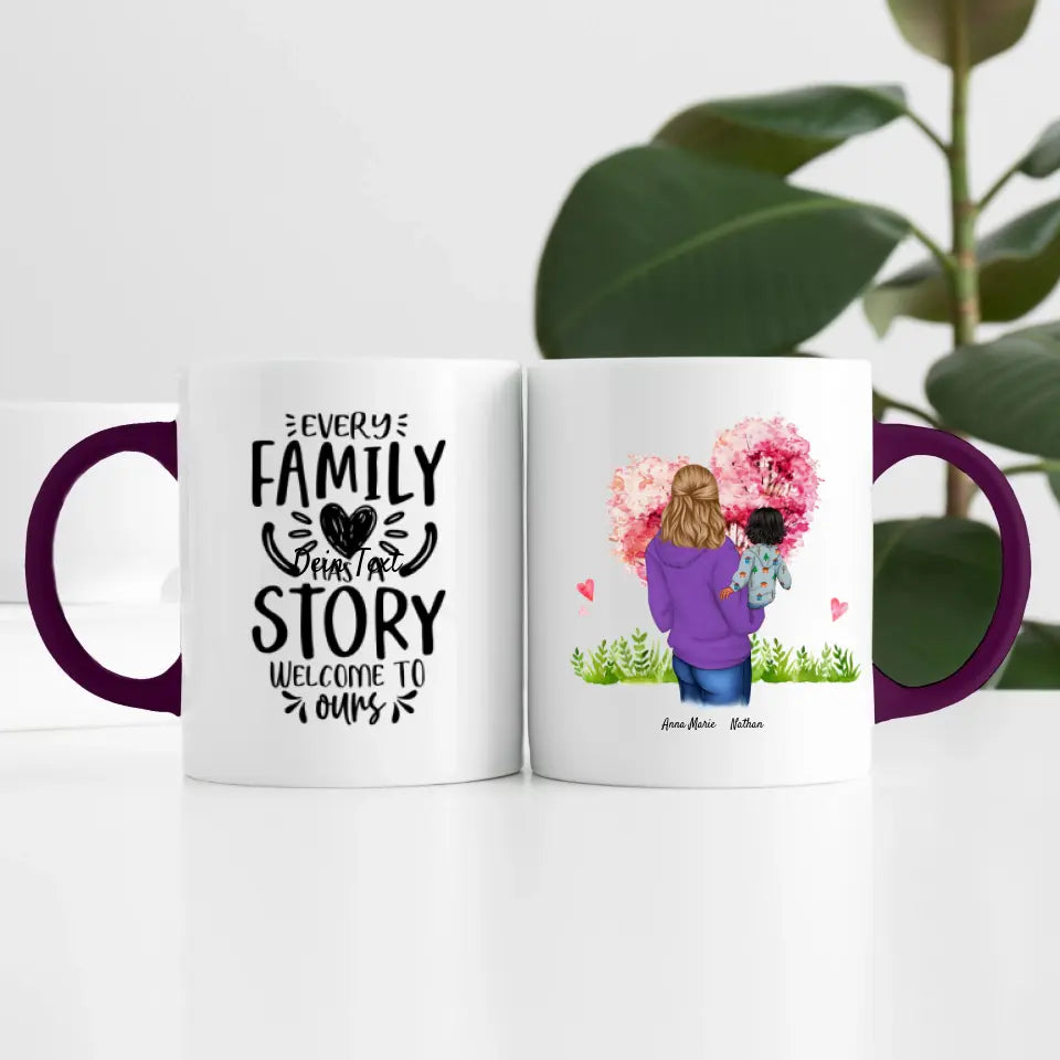 Single Mama (2 Personen) | Personalisierte Tasse