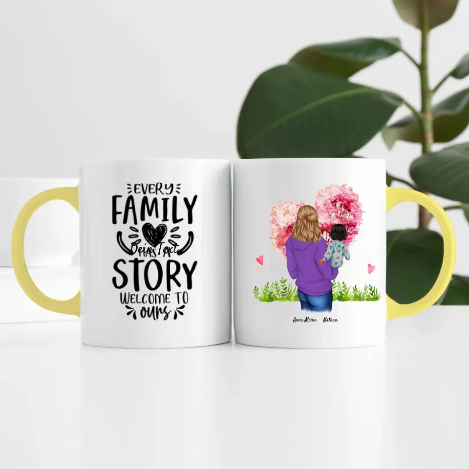 Single Mama (2 Personen) | Personalisierte Tasse