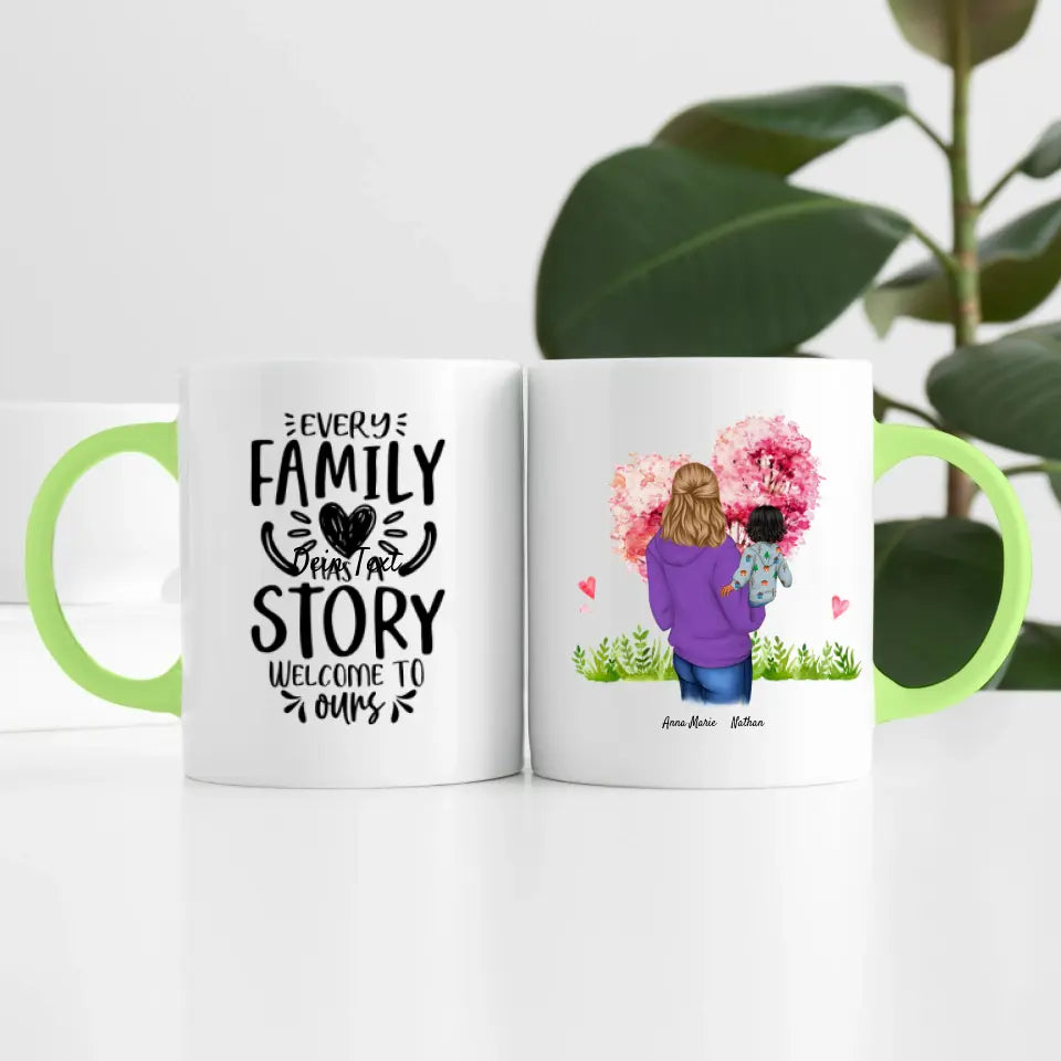 Single Mama (2 Personen) | Personalisierte Tasse