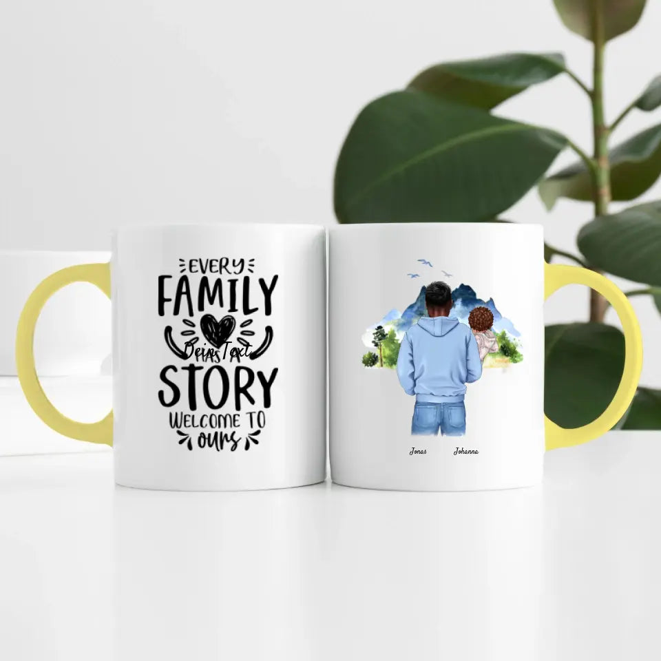 Single Vater (2 Personen) | Personalisierte Tasse