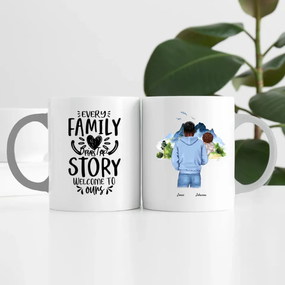 Single Vater (2 Personen) | Personalisierte Tasse