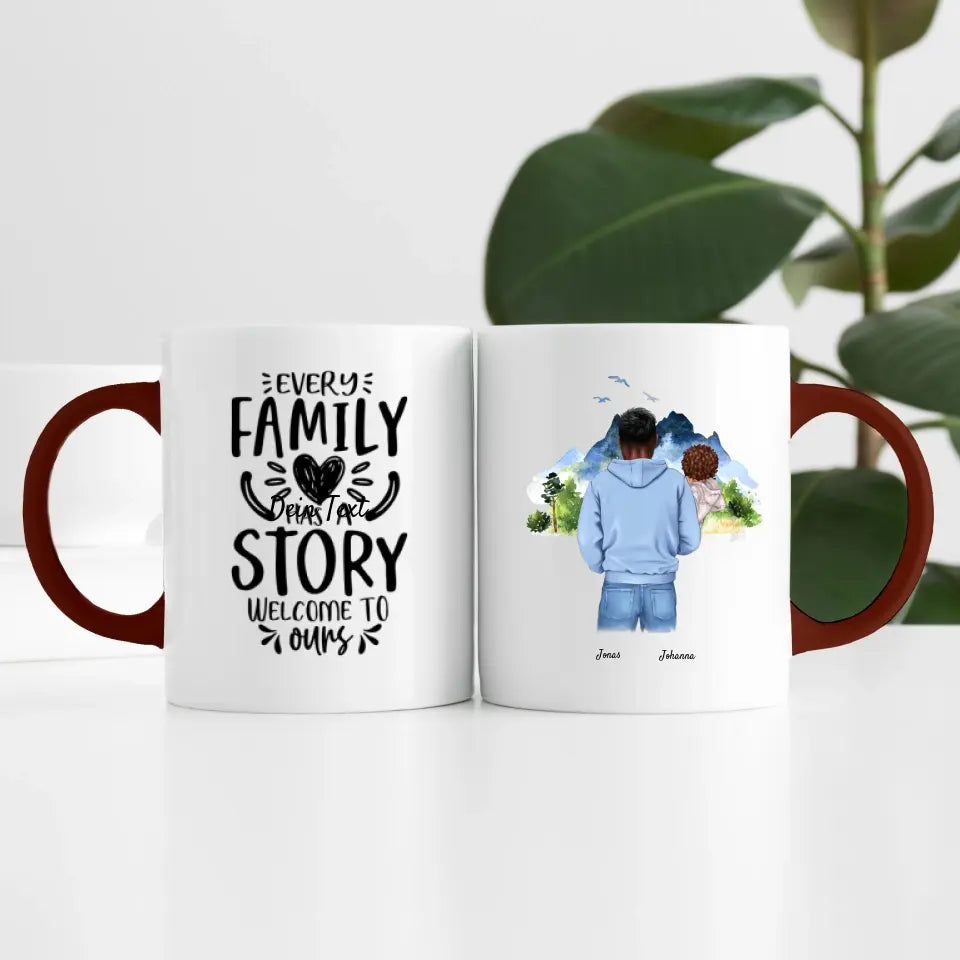 Single Vater (2 Personen) | Personalisierte Tasse