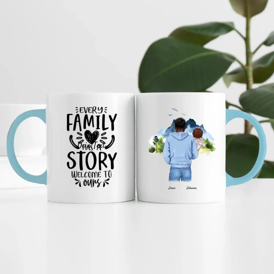 Single Vater (2 Personen) | Personalisierte Tasse