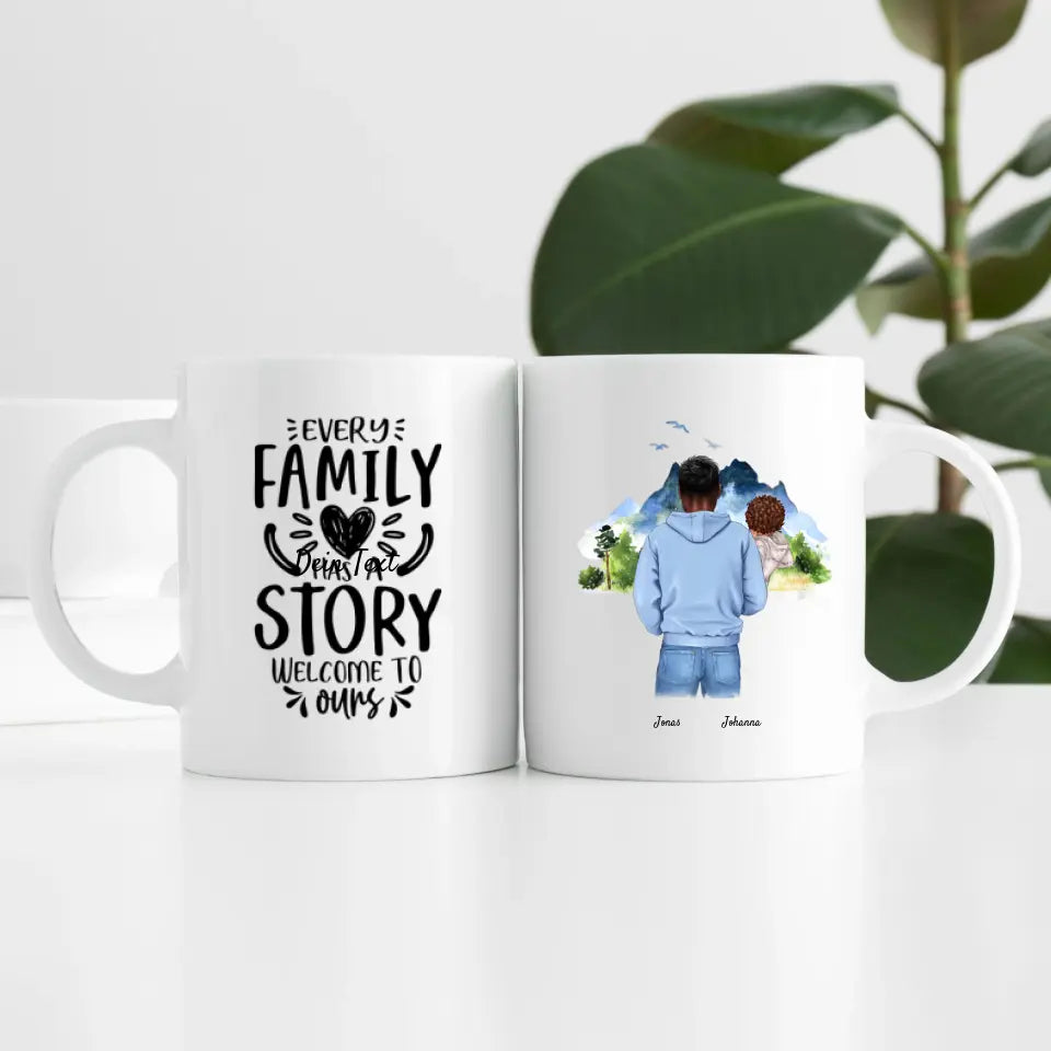 Single Vater (2 Personen) | Personalisierte Tasse