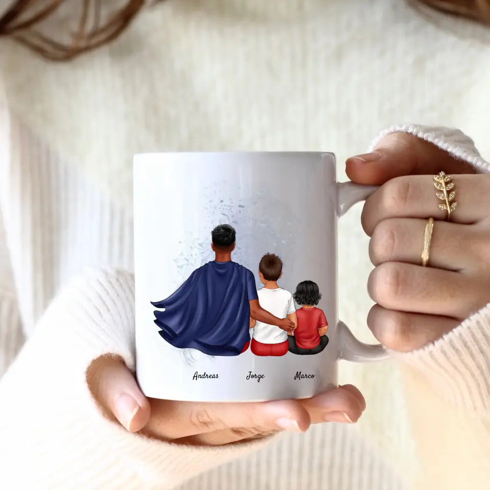 Super Papa (3 Personen) | Personalisierte Tasse