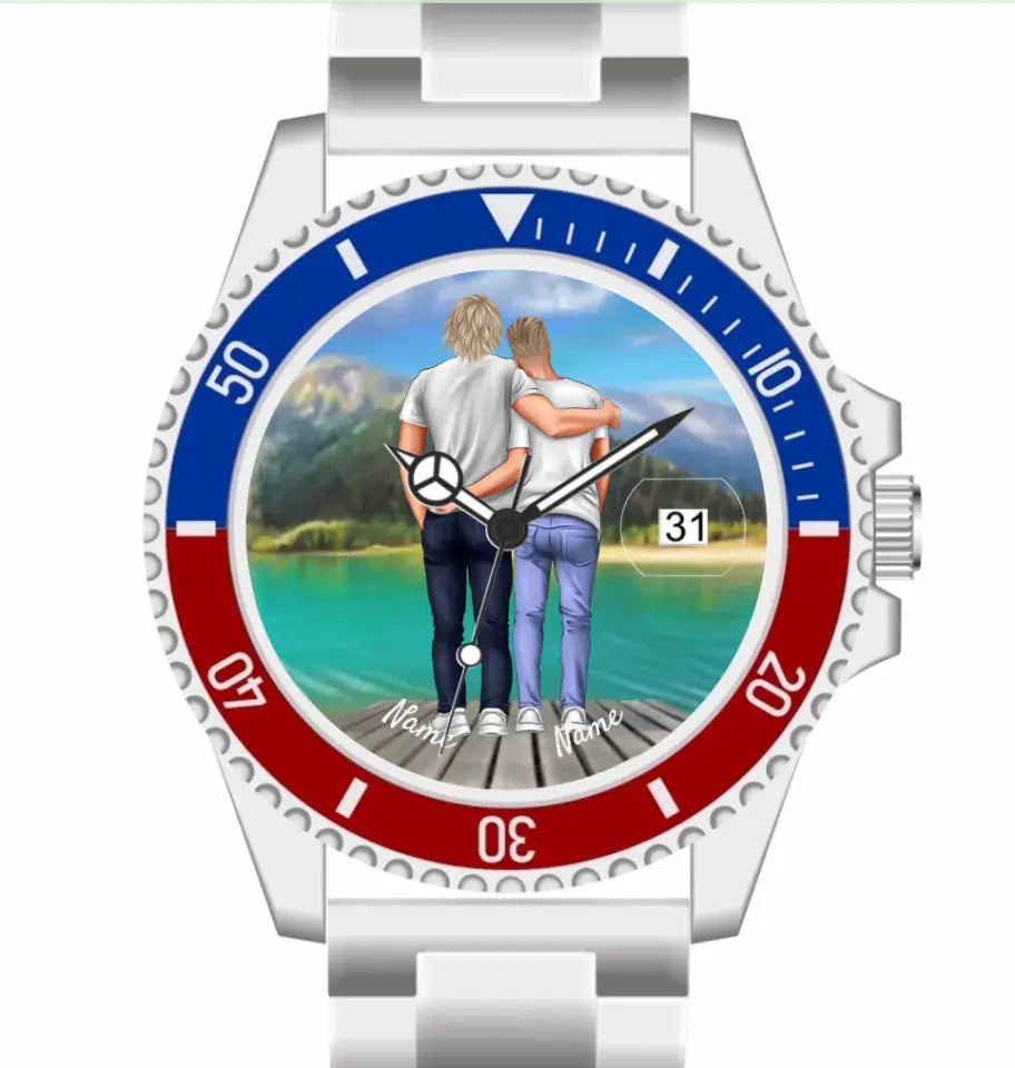 Beste Kumpels/Brüder | Personalisierte Armbanduhr (Unterschiedliche Uhr-Modelle wählbar!)