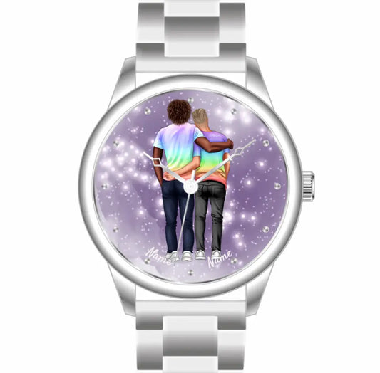 Gay Couple | Personalisierte Armbanduhr (Unterschiedliche Uhr-Modelle wählbar!)