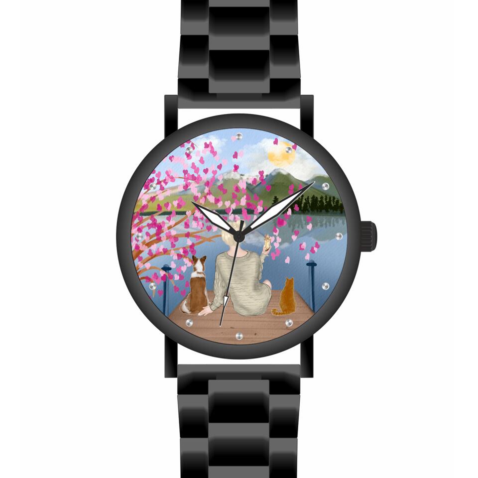 Tierliebe - 2 Tiere (Tier wählbar) | Personalisierte Armbanduhr (Unterschiedliche Uhr-Modelle wählbar!)