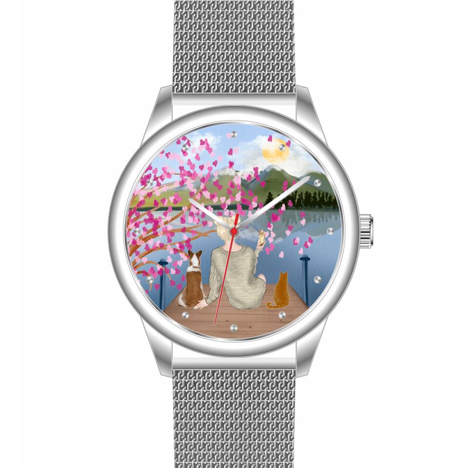 Tierliebe - 2 Tiere (Tier wählbar) | Personalisierte Armbanduhr (Unterschiedliche Uhr-Modelle wählbar!)
