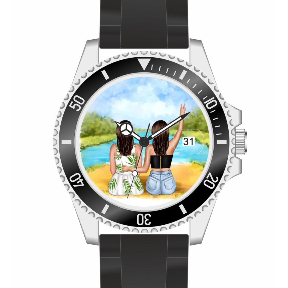 Beste Freundinnen (2 Personen) | Personalisierte Armbanduhr (Unterschiedliche Uhr-Modelle wählbar!)