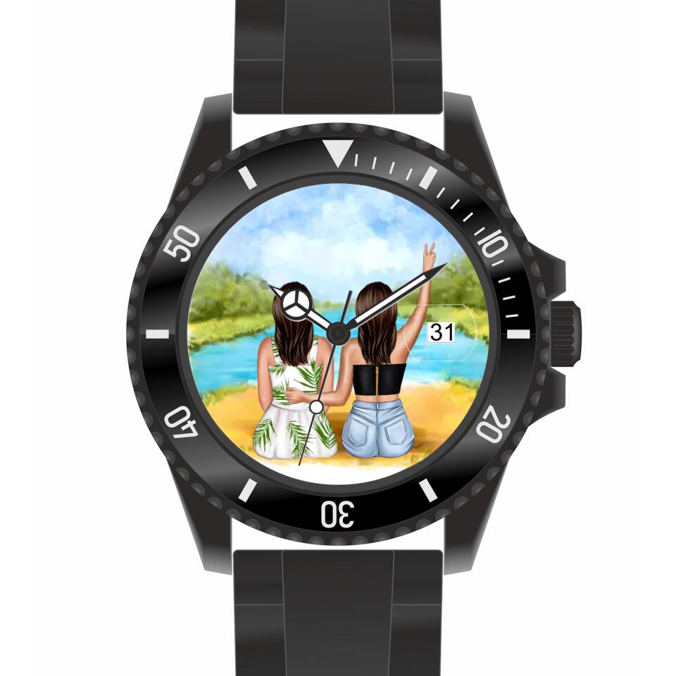 Beste Freundinnen (2 Personen) | Personalisierte Armbanduhr (Unterschiedliche Uhr-Modelle wählbar!)
