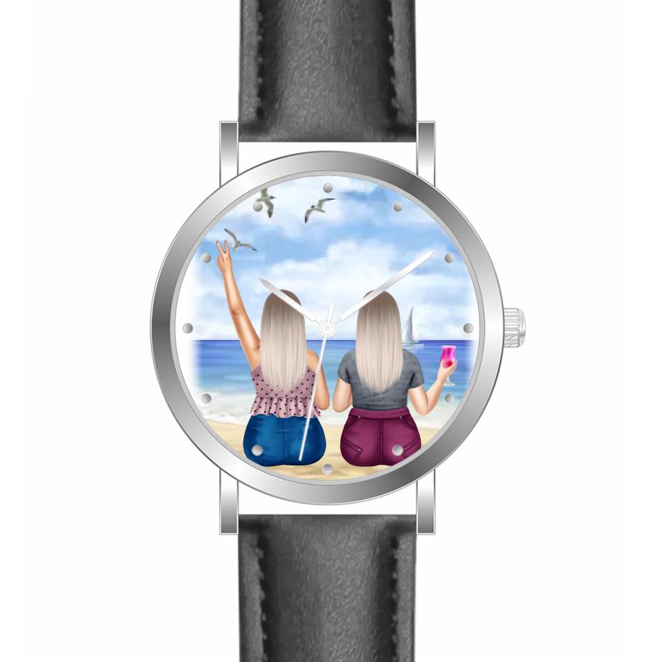Curvy Friends (2 Personen) | Personalisierte Armbanduhr (Unterschiedliche Uhr-Modelle wählbar!)