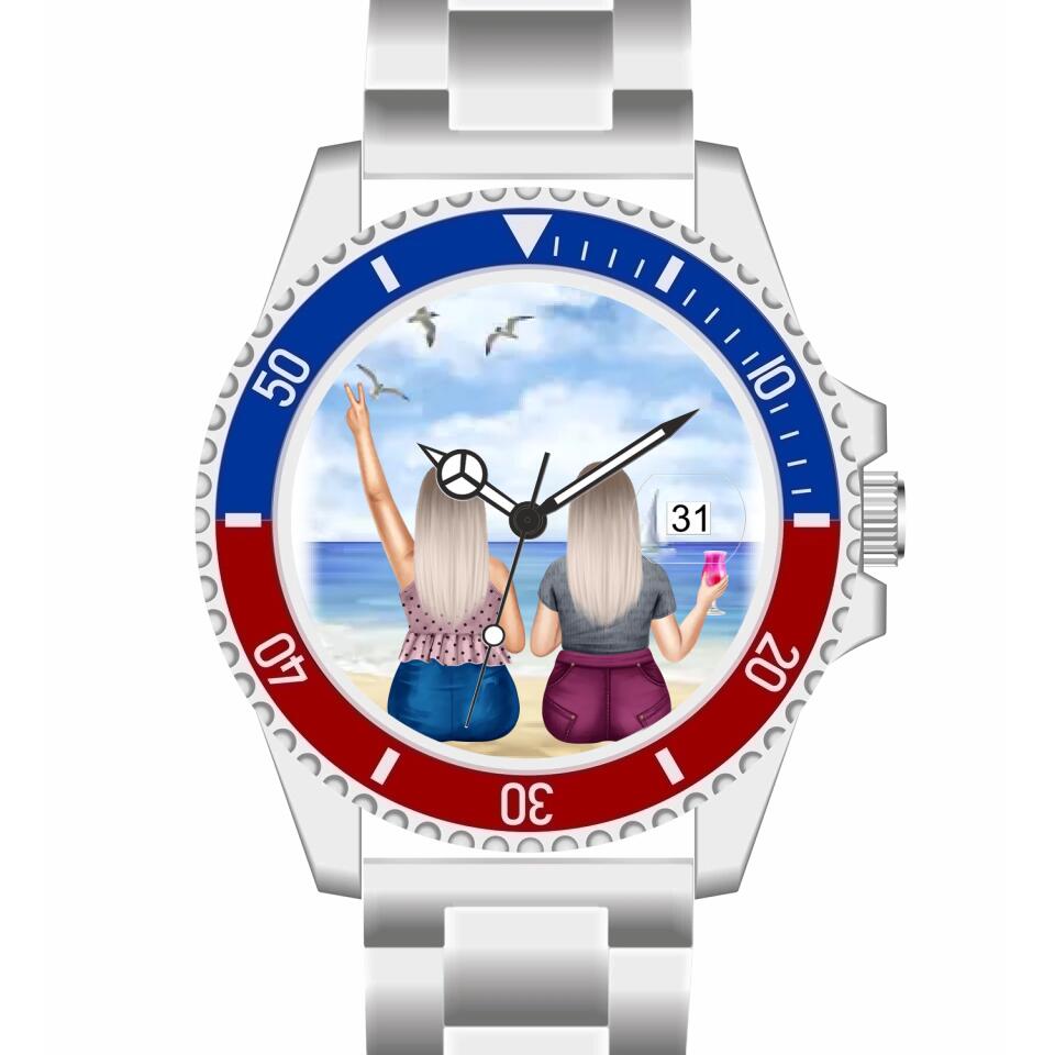 Curvy Friends (2 Personen) | Personalisierte Armbanduhr (Unterschiedliche Uhr-Modelle wählbar!)