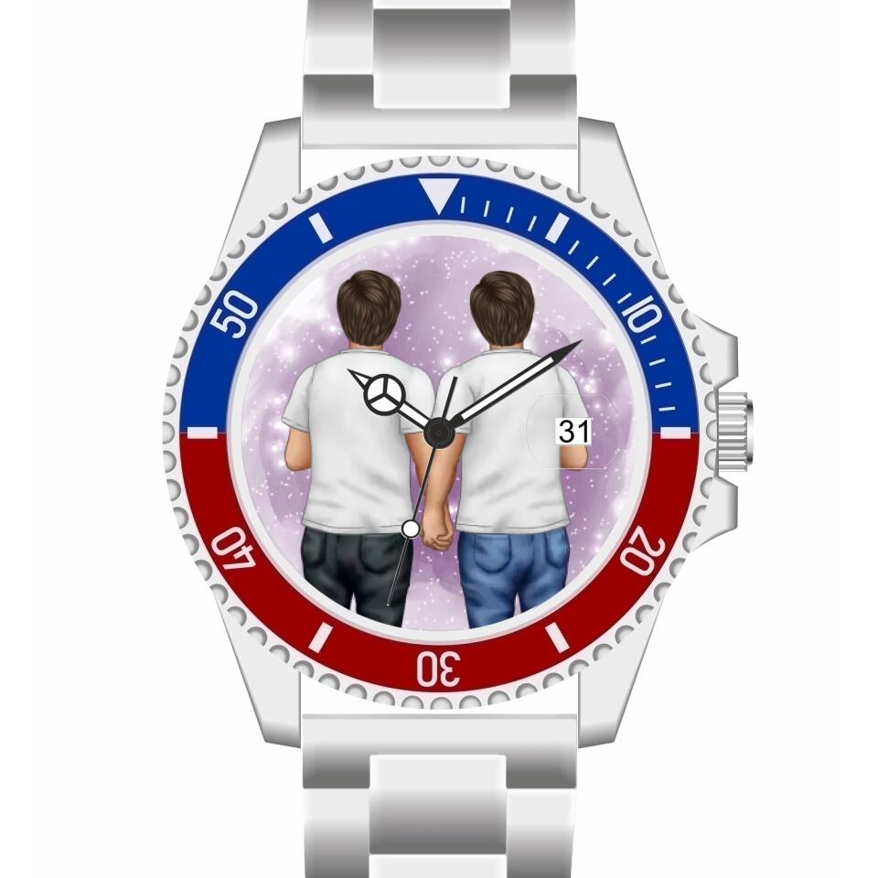 Pride men ohne Flagge | Personalisierte Armbanduhr (Unterschiedliche Uhr-Modelle wählbar!)