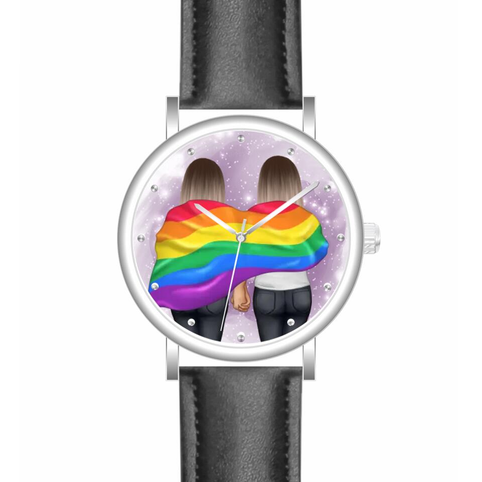 Pride women mit Flagge | Personalisierte Armbanduhr (Unterschiedliche Uhr-Modelle wählbar!)