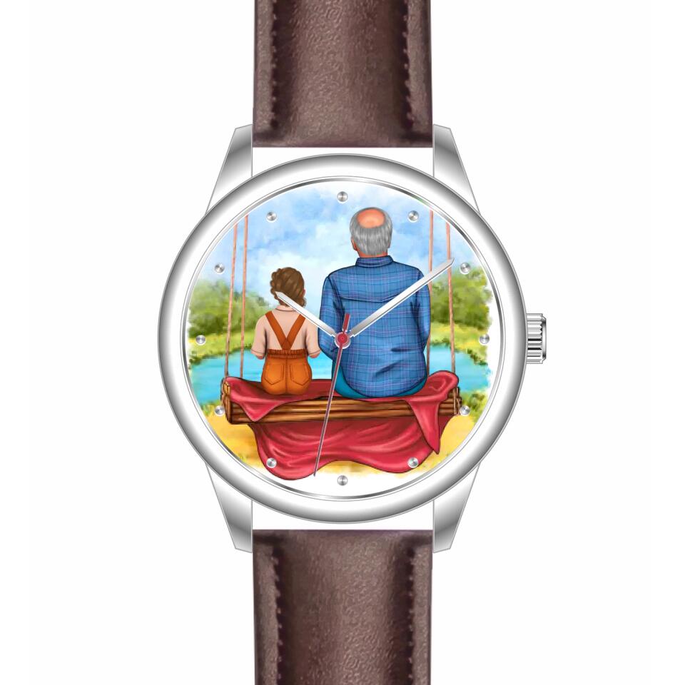 Opa mit Enkelin | Personalisierte Armbanduhr (Unterschiedliche Uhr-Modelle wählbar!)