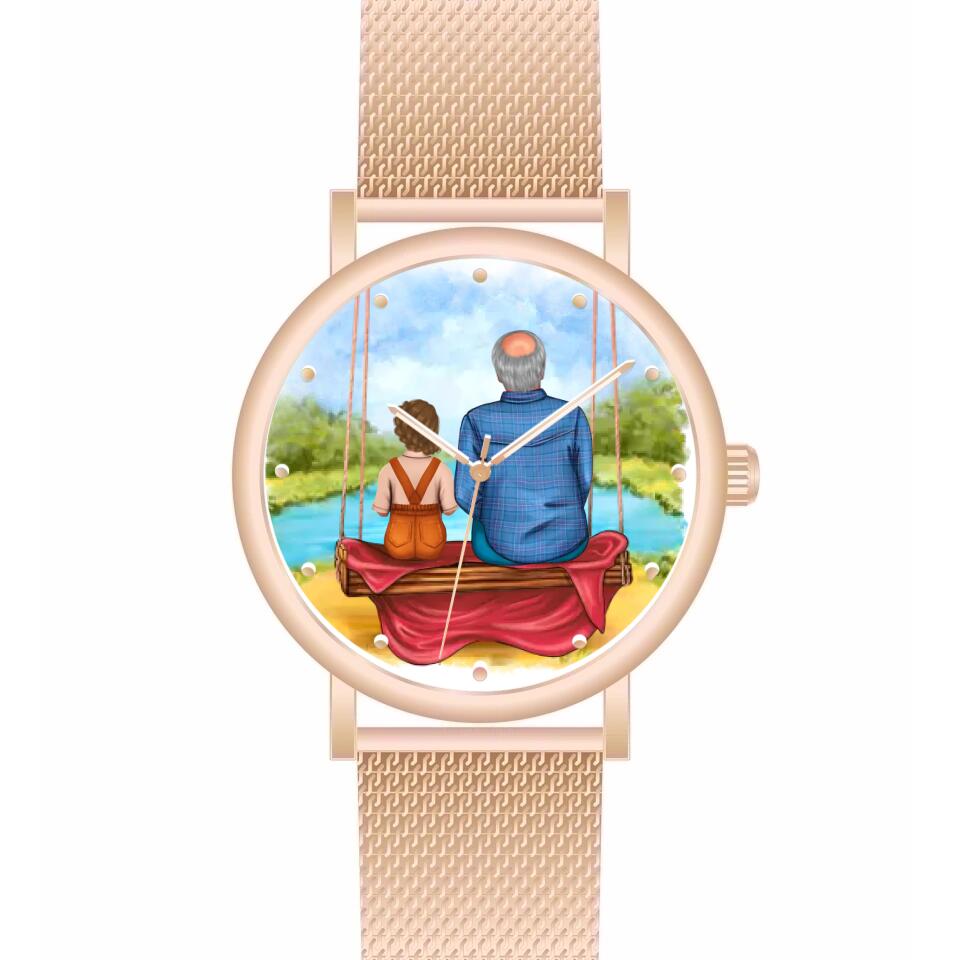 Opa mit Enkel | Personalisierte Armbanduhr (Unterschiedliche Uhr-Modelle wählbar!)