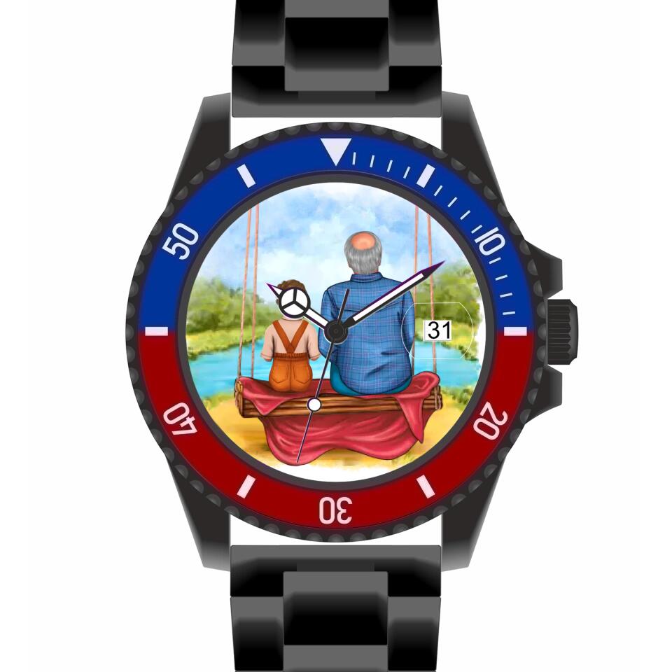 Opa mit Enkel | Personalisierte Armbanduhr (Unterschiedliche Uhr-Modelle wählbar!)