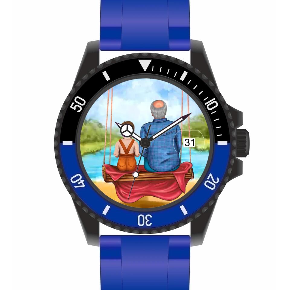 Opa mit Enkel | Personalisierte Armbanduhr (Unterschiedliche Uhr-Modelle wählbar!) TEST
