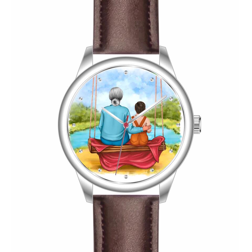 Oma mit Enkel | Personalisierte Armbanduhr (Unterschiedliche Uhr-Modelle wählbar!)
